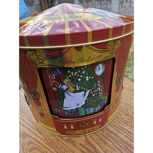 The Nutcracker Wind-Up Musical Tin Carousel w/4 Windows and 6 Compartments w/Lid - Picture 5 of 13
